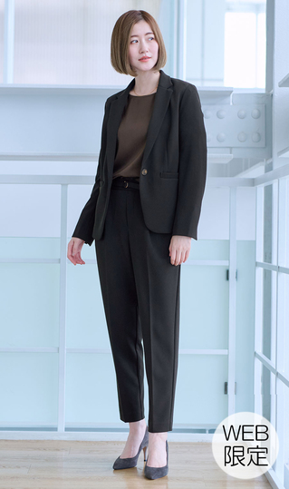 ■One-button tailored jacket + tapered pants set [Set sale] [WEB exclusive]