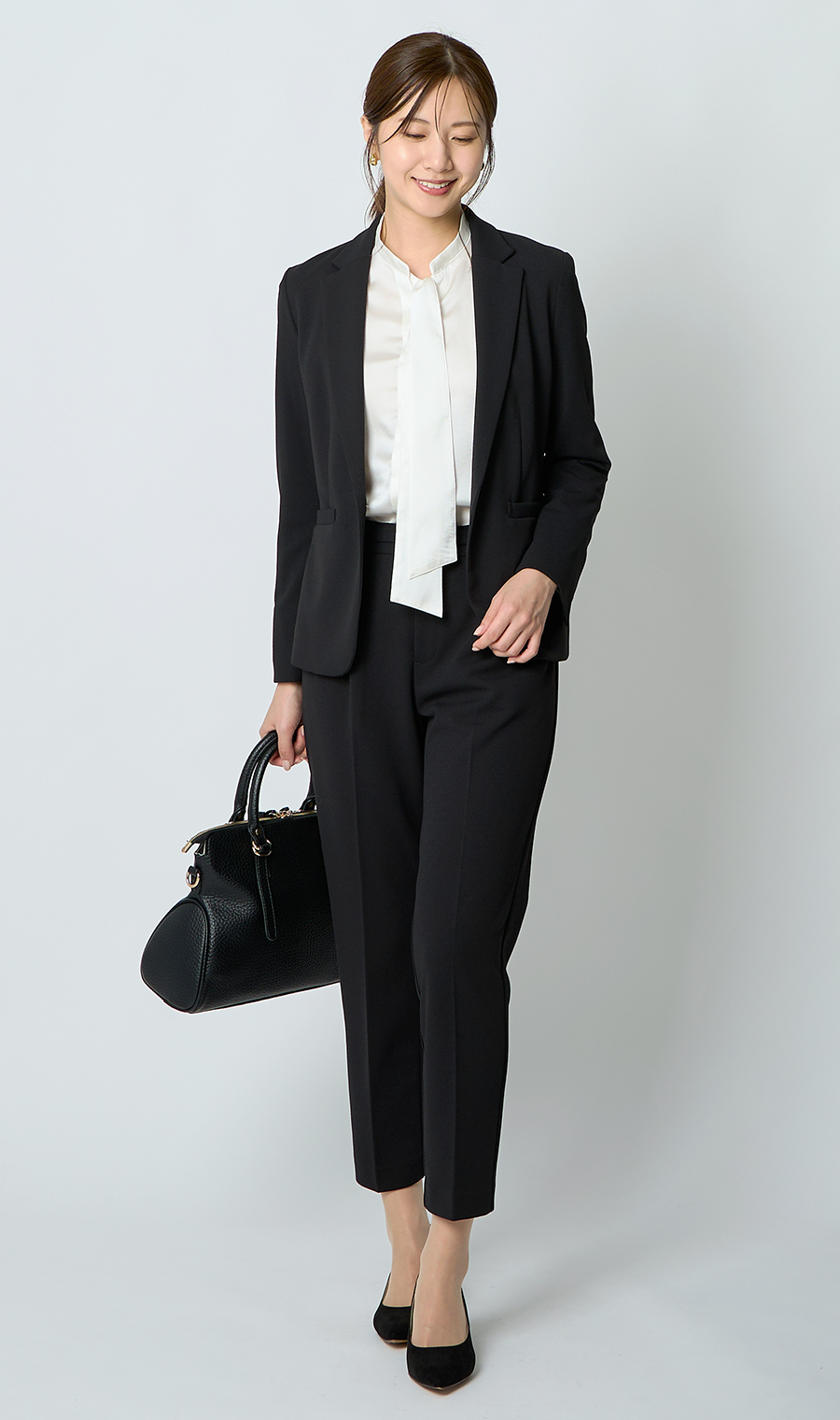 テーラードジャケット テーパードパンツ パンツ セット 洗える ブラック テーラードジャケット テーパードパンツ パンツ セット 洗える