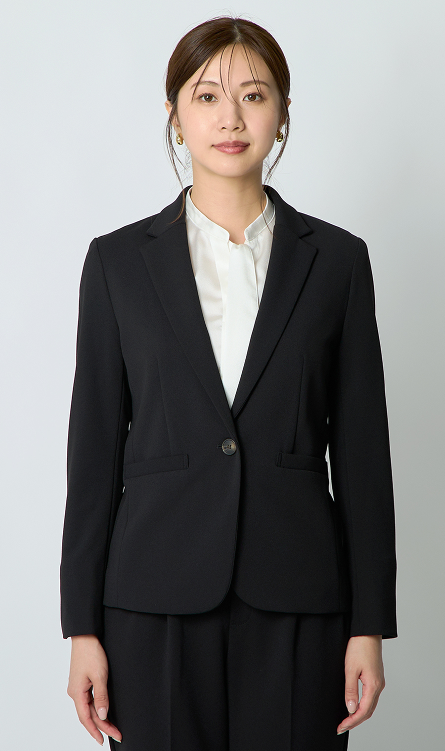 極美品♡23区　ノーカラージャケット　テーパードパンツスーツ　紺　大きいサイズ 38654216_1.jpg