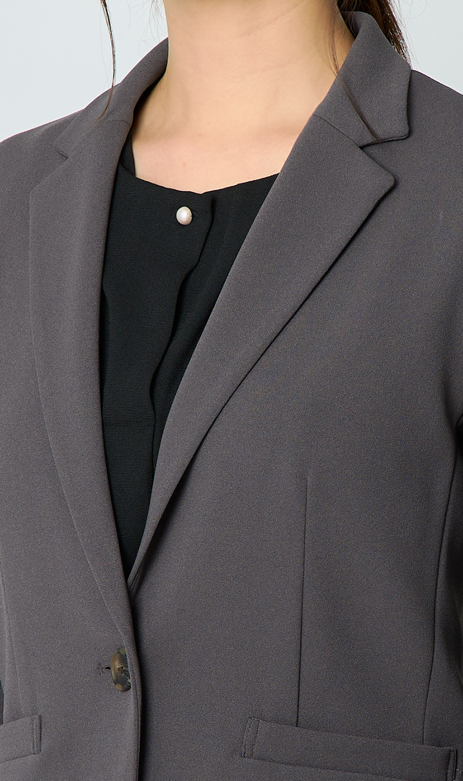 1ボタンテーラードジャケット＋テーパードパンツセット【セット販売】【WEB限定】 グレー S