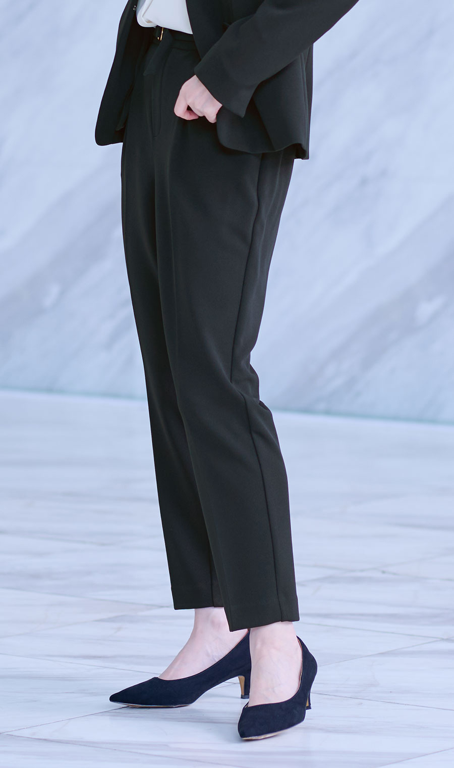 Vカラージャケット＋テーパードパンツセット【セット販売】【WEB限定】 ブラック M