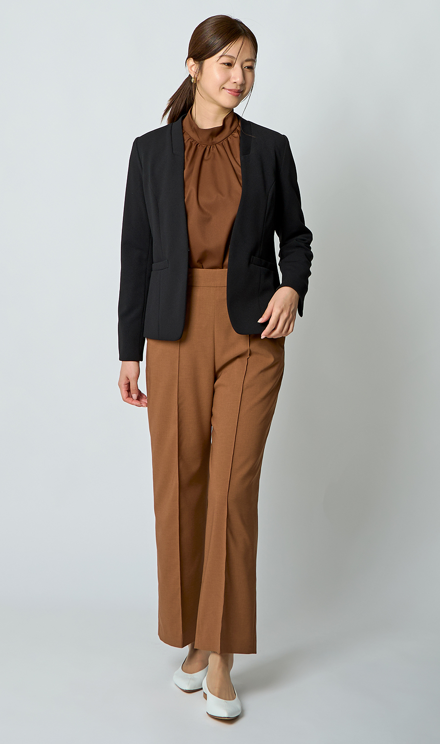 Vカラージャケット＋テーパードパンツセット【セット販売】【WEB限定】 ブラック M