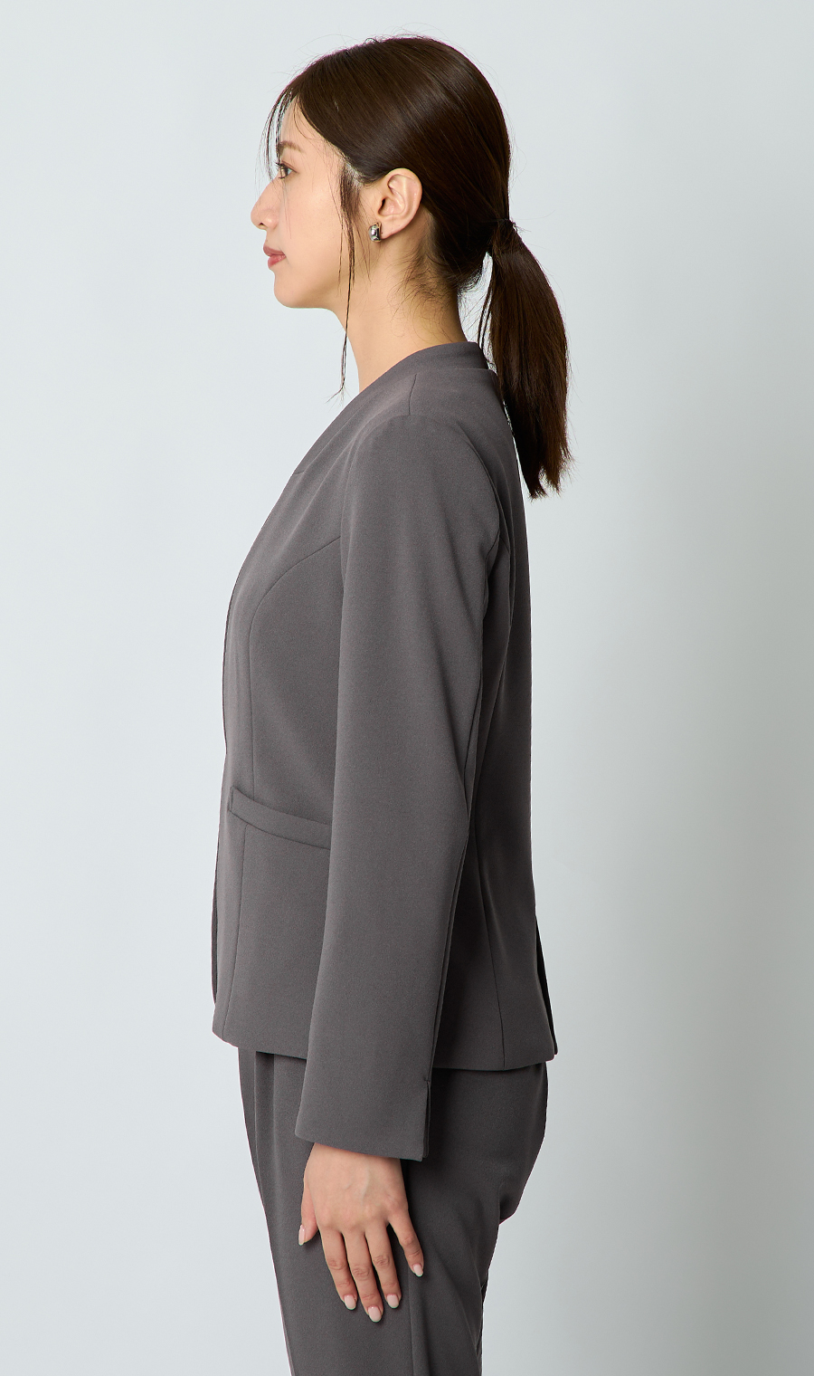 Vカラージャケット＋テーパードパンツセット【セット販売】【WEB限定】 グレー M