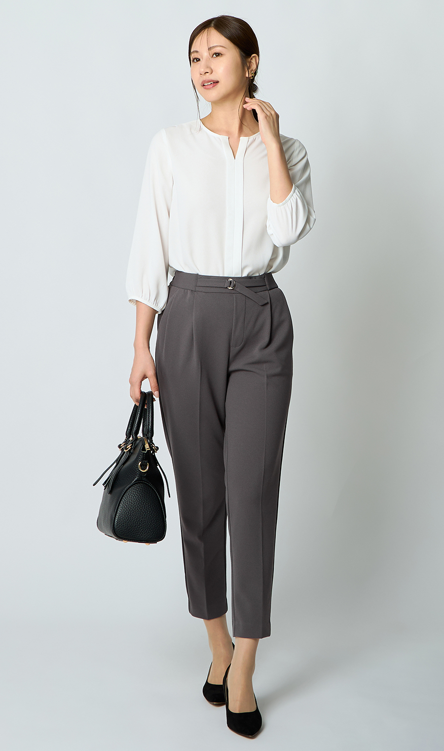 Vカラージャケット＋テーパードパンツセット【セット販売】【WEB限定】 グレー M