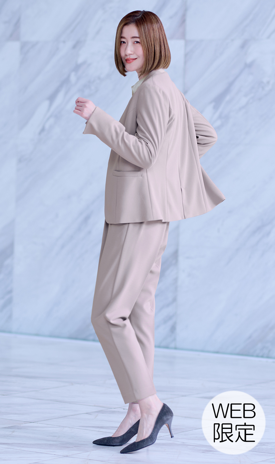 Vカラージャケット＋テーパードパンツセット【セット販売】【WEB限定】 グレー M