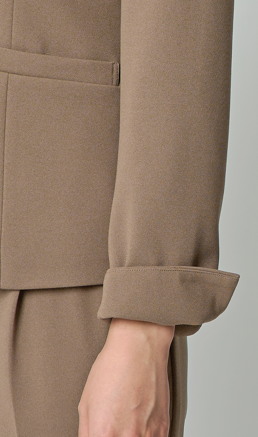 Vカラージャケット＋テーパードパンツセット【セット販売】【WEB限定】 ブラウン M