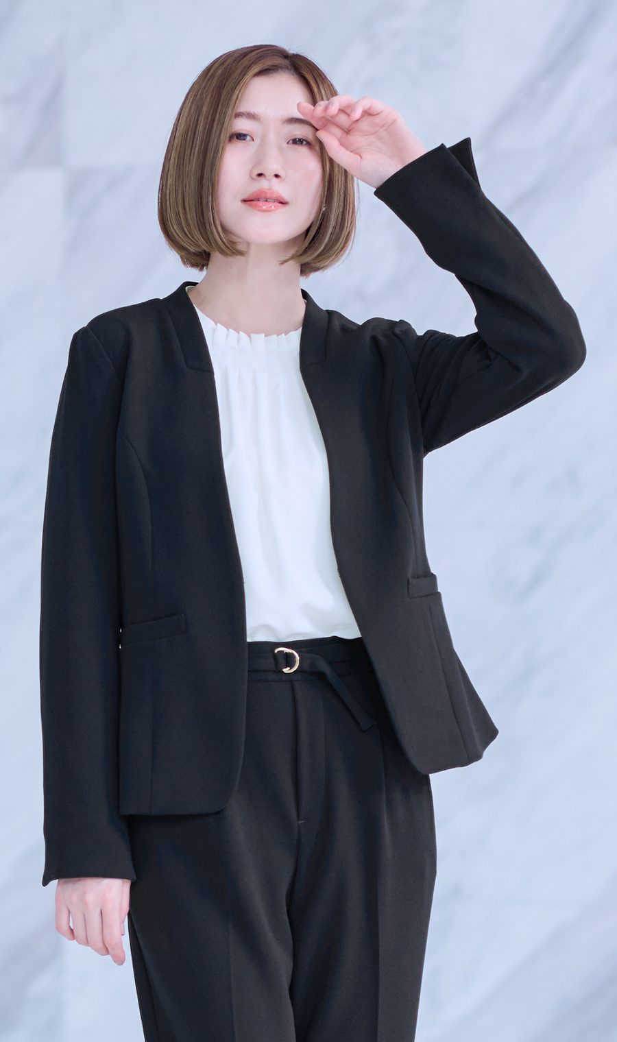 Vカラージャケット＋テーパードパンツセット【セット販売】【WEB限定】 ネイビー M