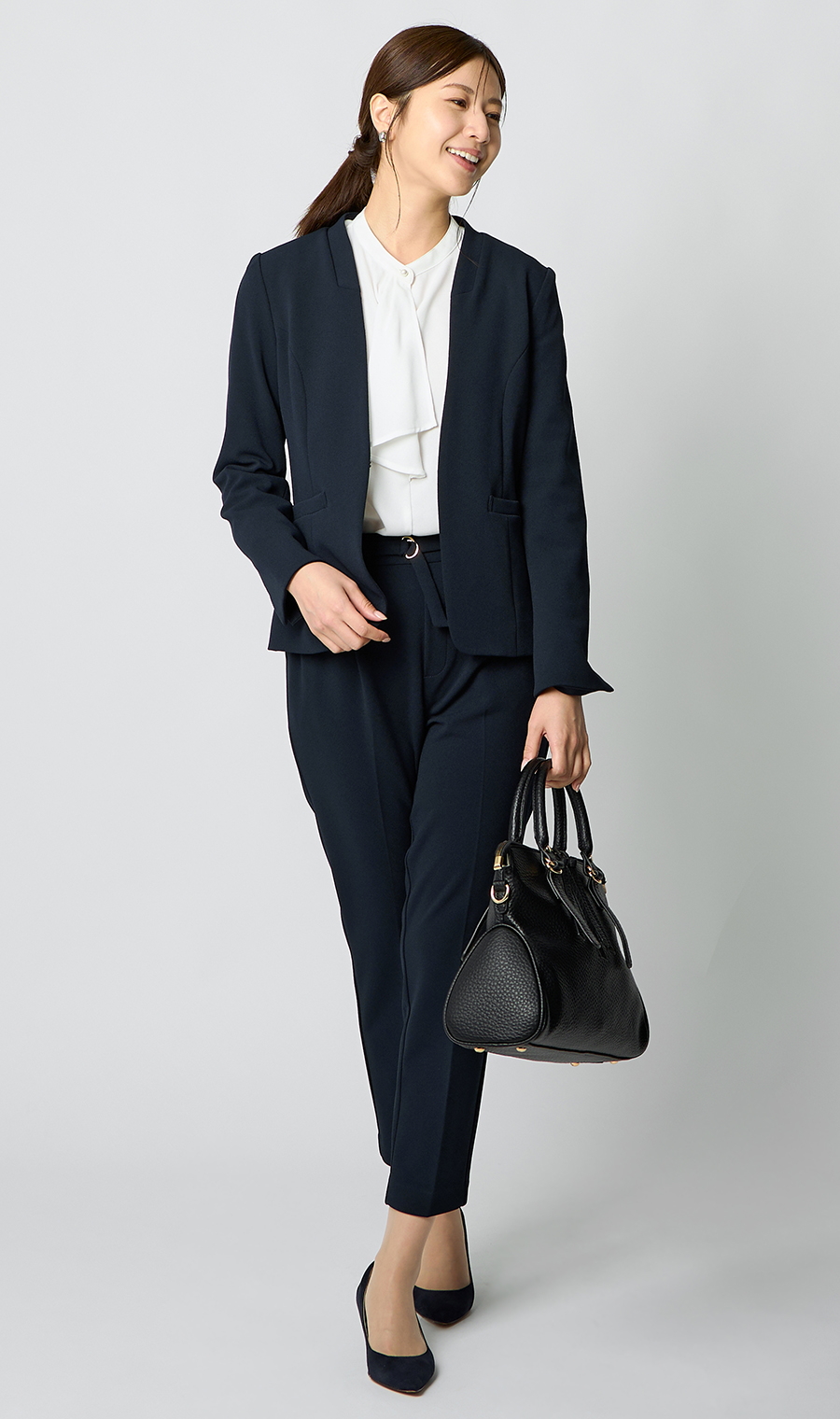 Vカラージャケット＋テーパードパンツセット【セット販売】【WEB限定】 ネイビー M