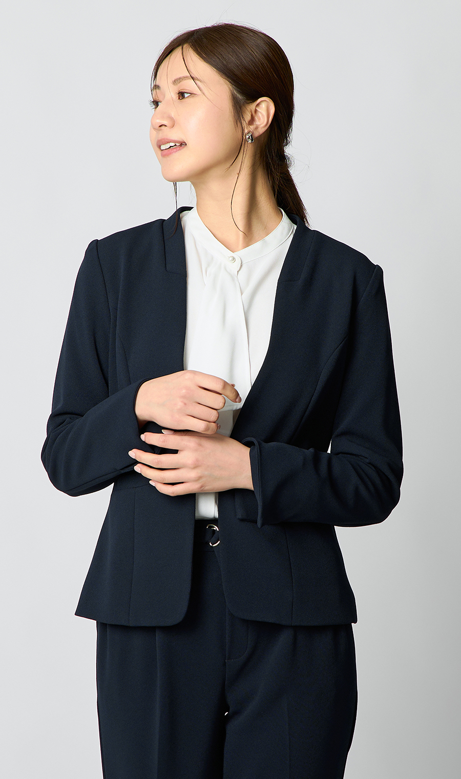 Vカラージャケット＋テーパードパンツセット【セット販売】【WEB限定】 ネイビー M