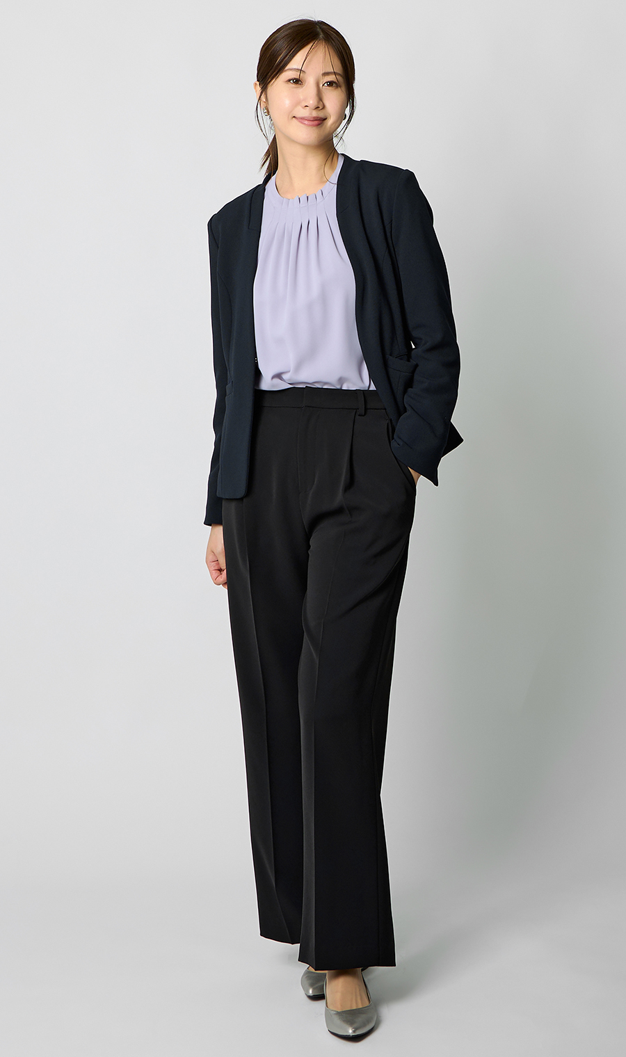 Vカラージャケット＋テーパードパンツセット【セット販売】【WEB限定】 ネイビー M