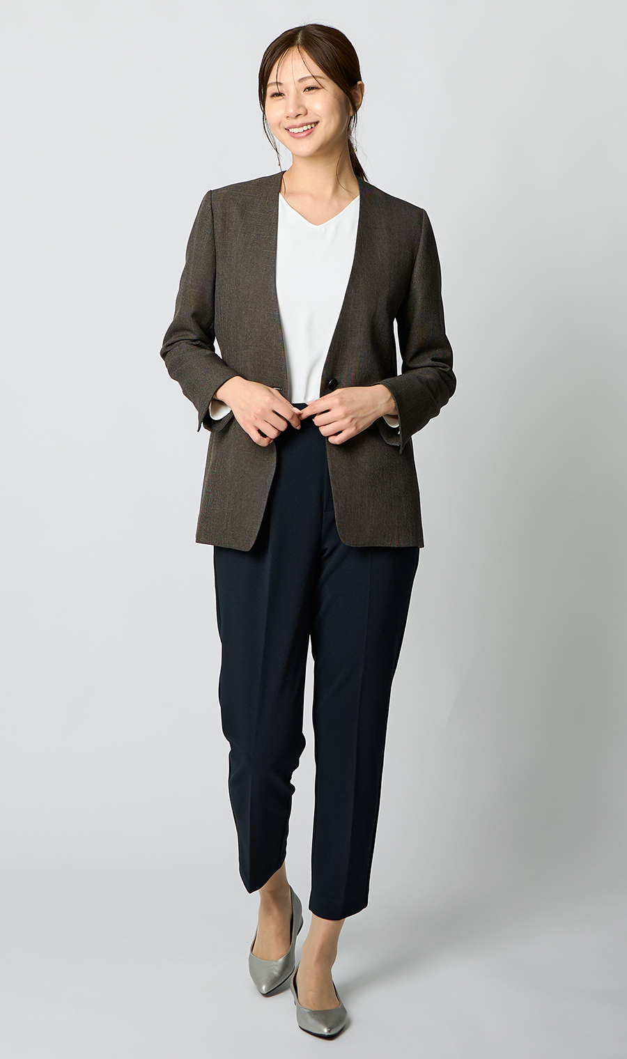 Vカラージャケット＋テーパードパンツセット【セット販売】【WEB限定】 ネイビー M