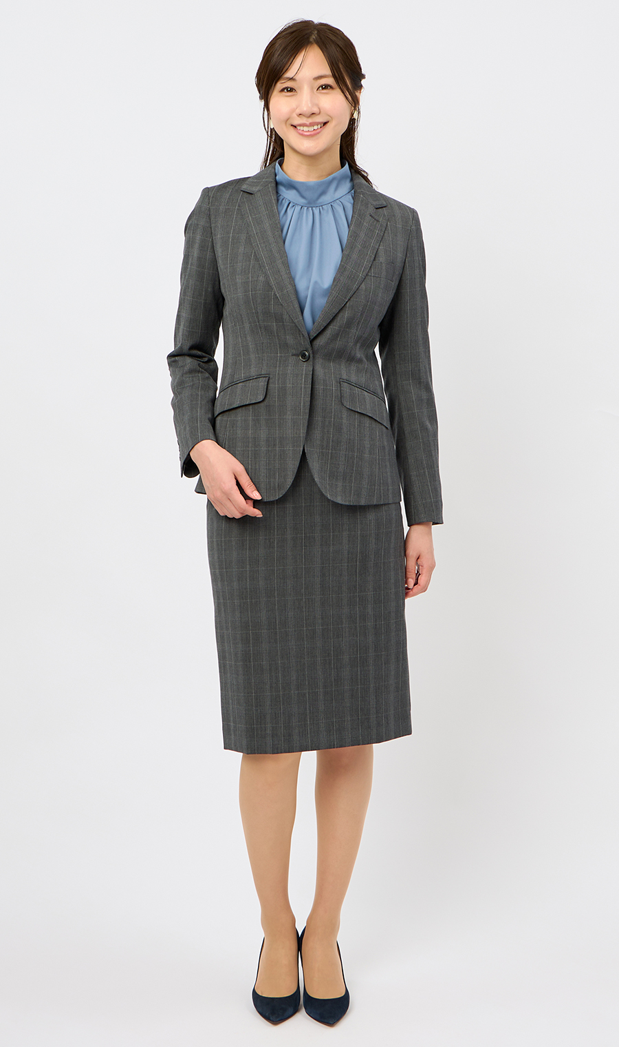 1ボタンテーラードジャケット【Raymond】【セットアップ着用可】 グレー 21号