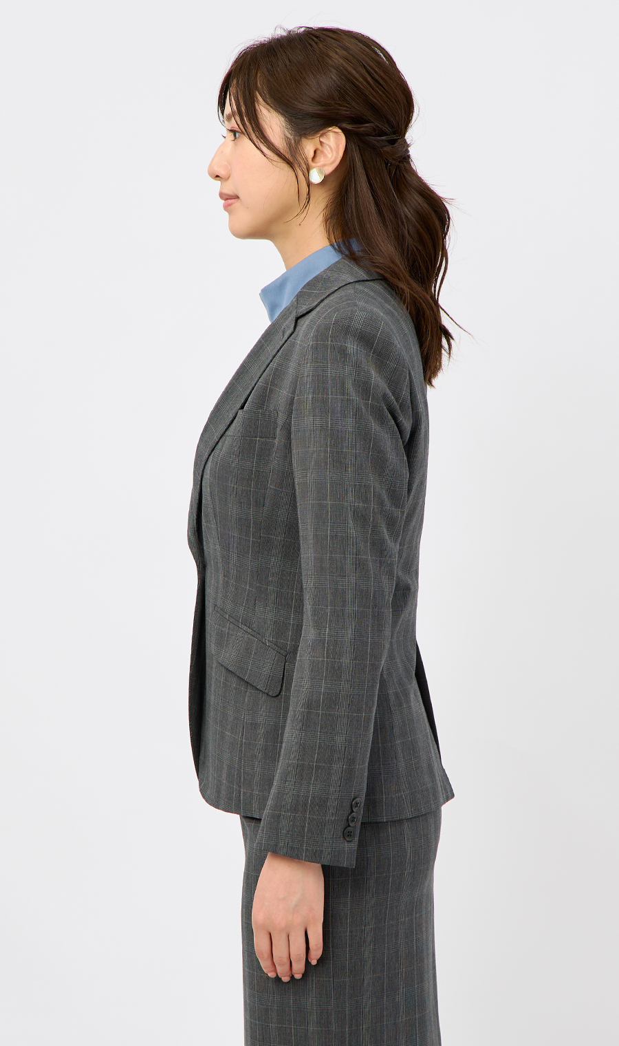 1ボタンテーラードジャケット【Raymond】【セットアップ着用可】 グレー 21号