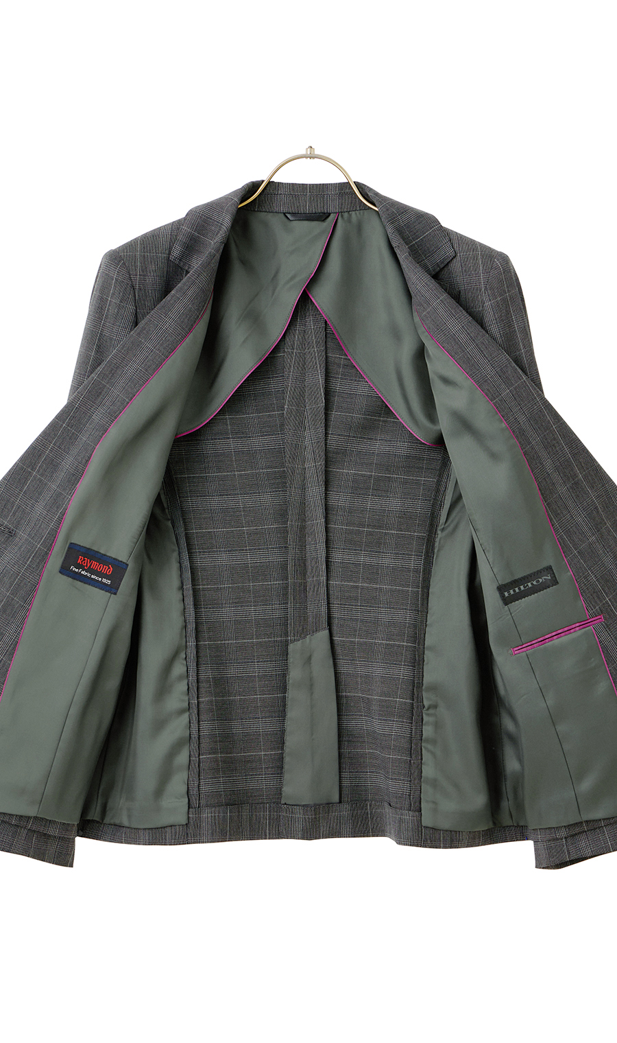 1ボタンテーラードジャケット【Raymond】【セットアップ着用可】 グレー 21号