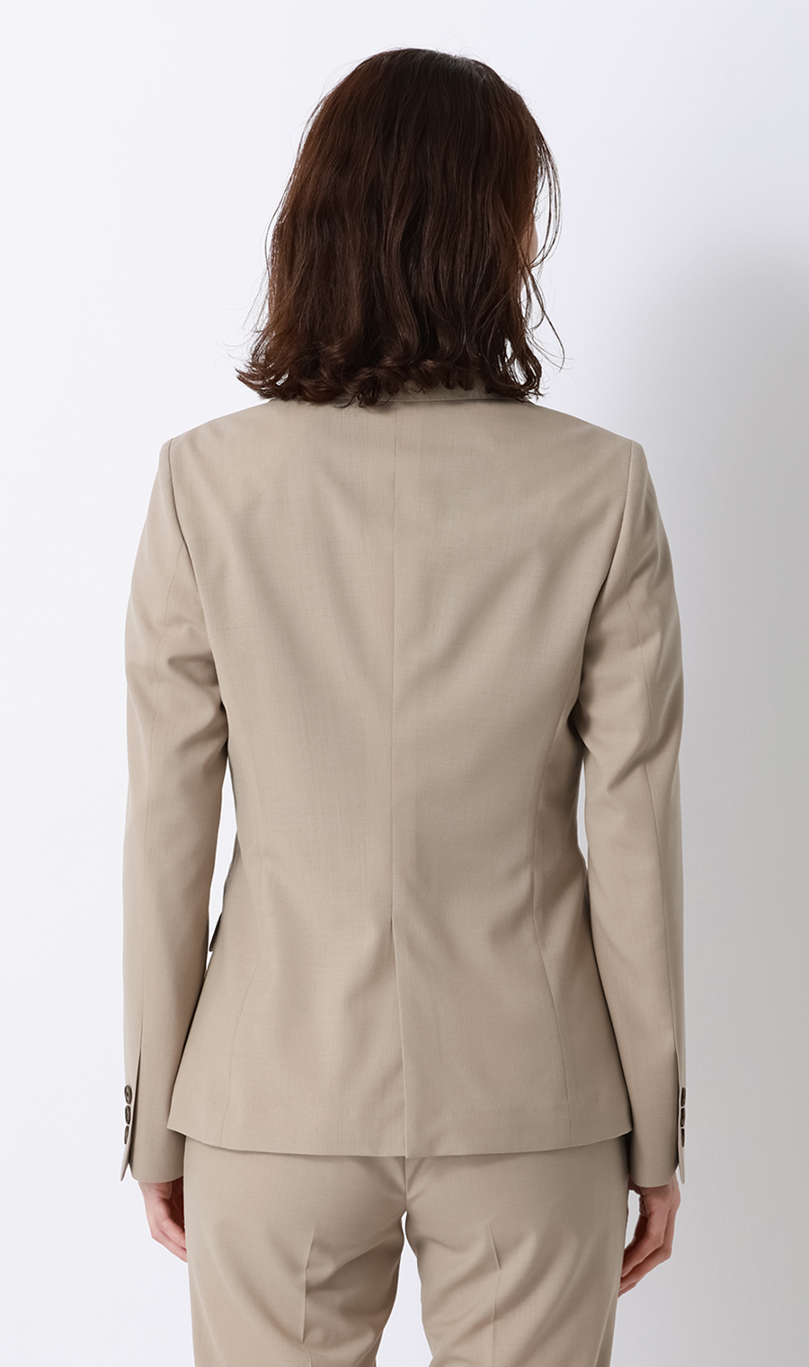 冷感1ボタンテーラードジャケット【SMART MERINO】【セットアップ着用可】【清涼】 ベージュ 13号