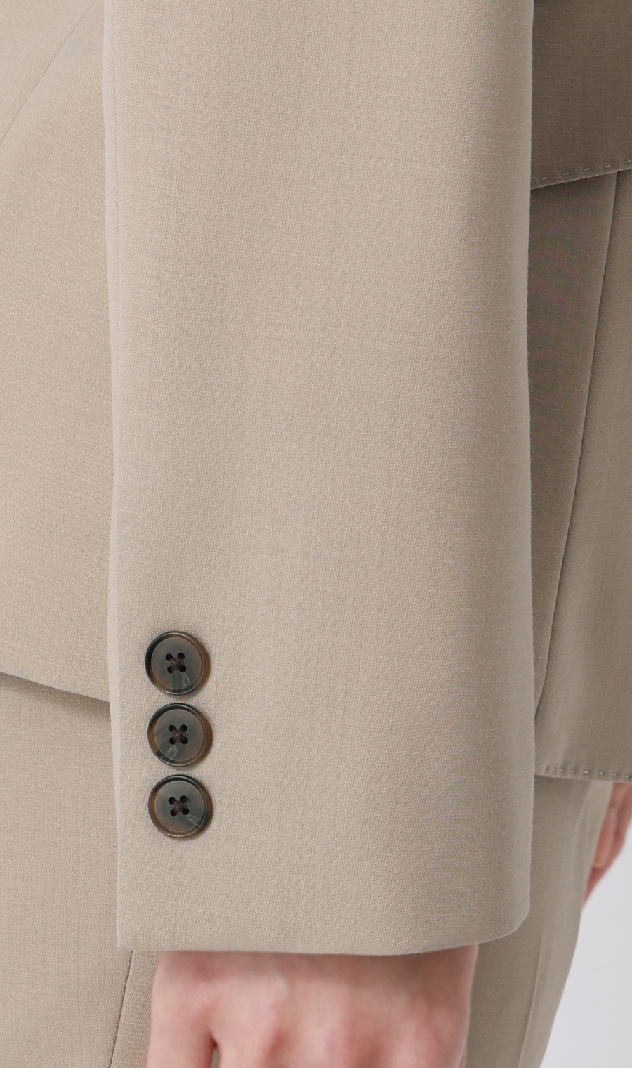 冷感1ボタンテーラードジャケット【SMART MERINO】【セットアップ着用可】【清涼】 ベージュ 13号
