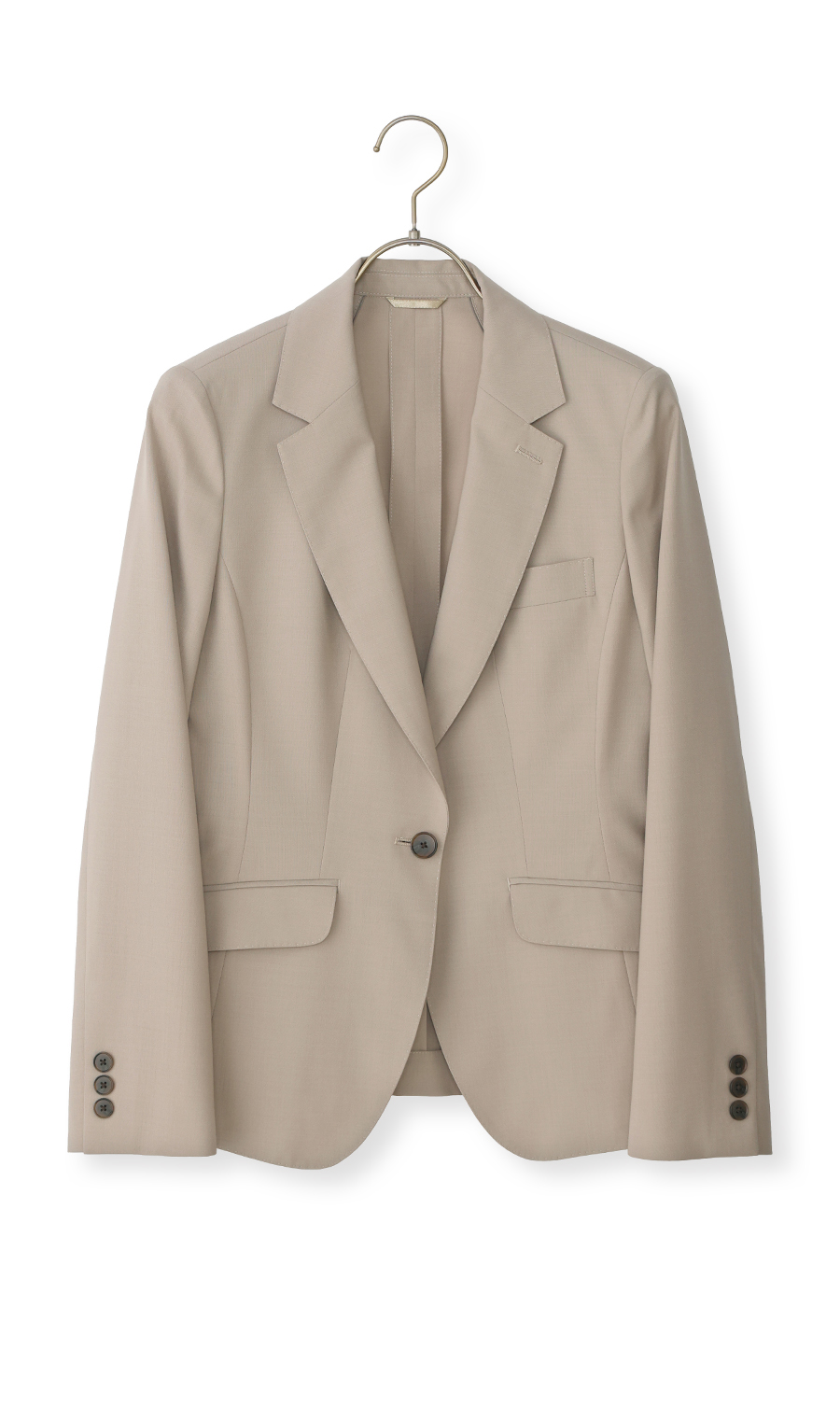 冷感1ボタンテーラードジャケット【SMART MERINO】【セットアップ着用可】【清涼】 ベージュ 13号