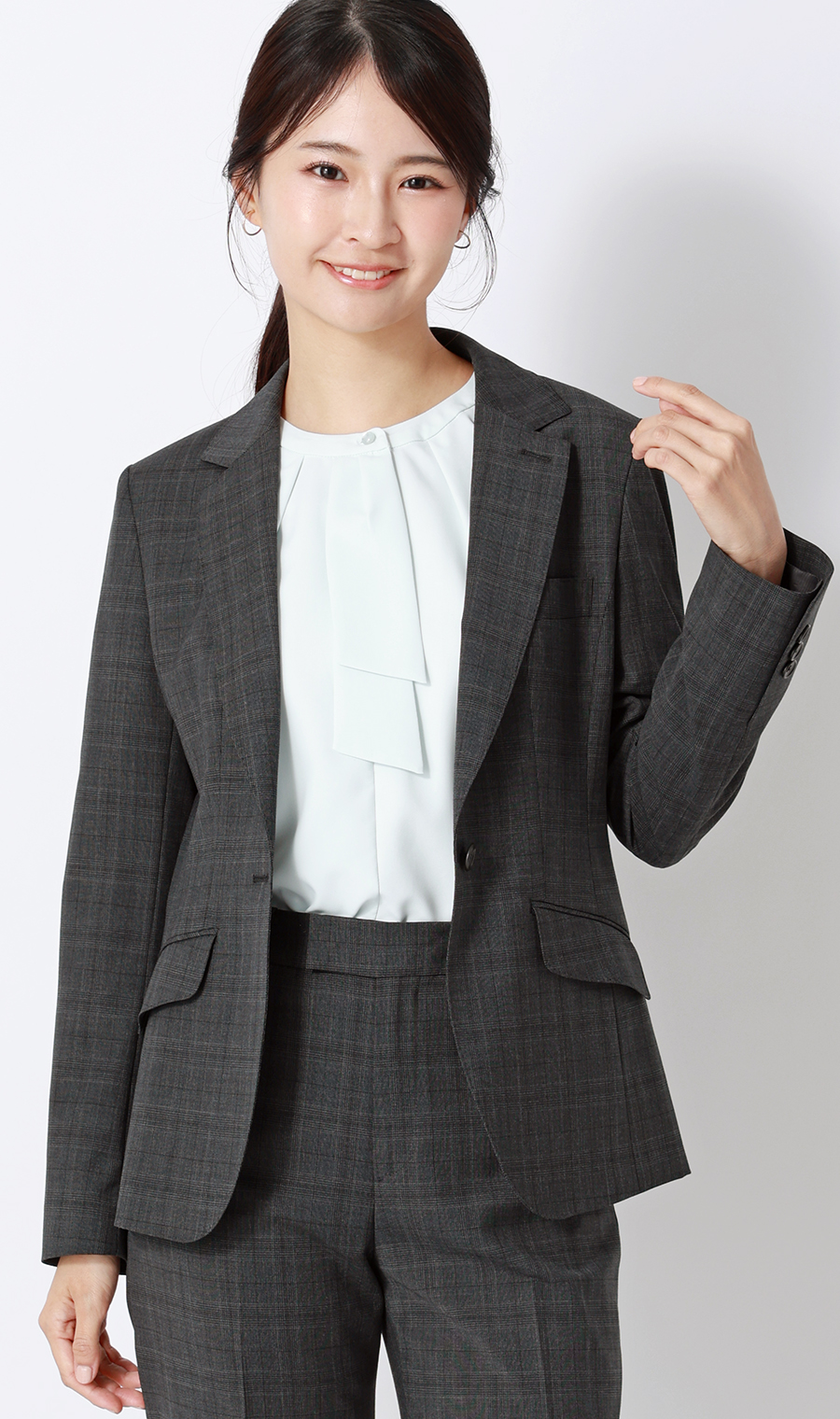 1ボタンテーラードジャケット【Raymond】【セットアップ着用可】 グレー 5号