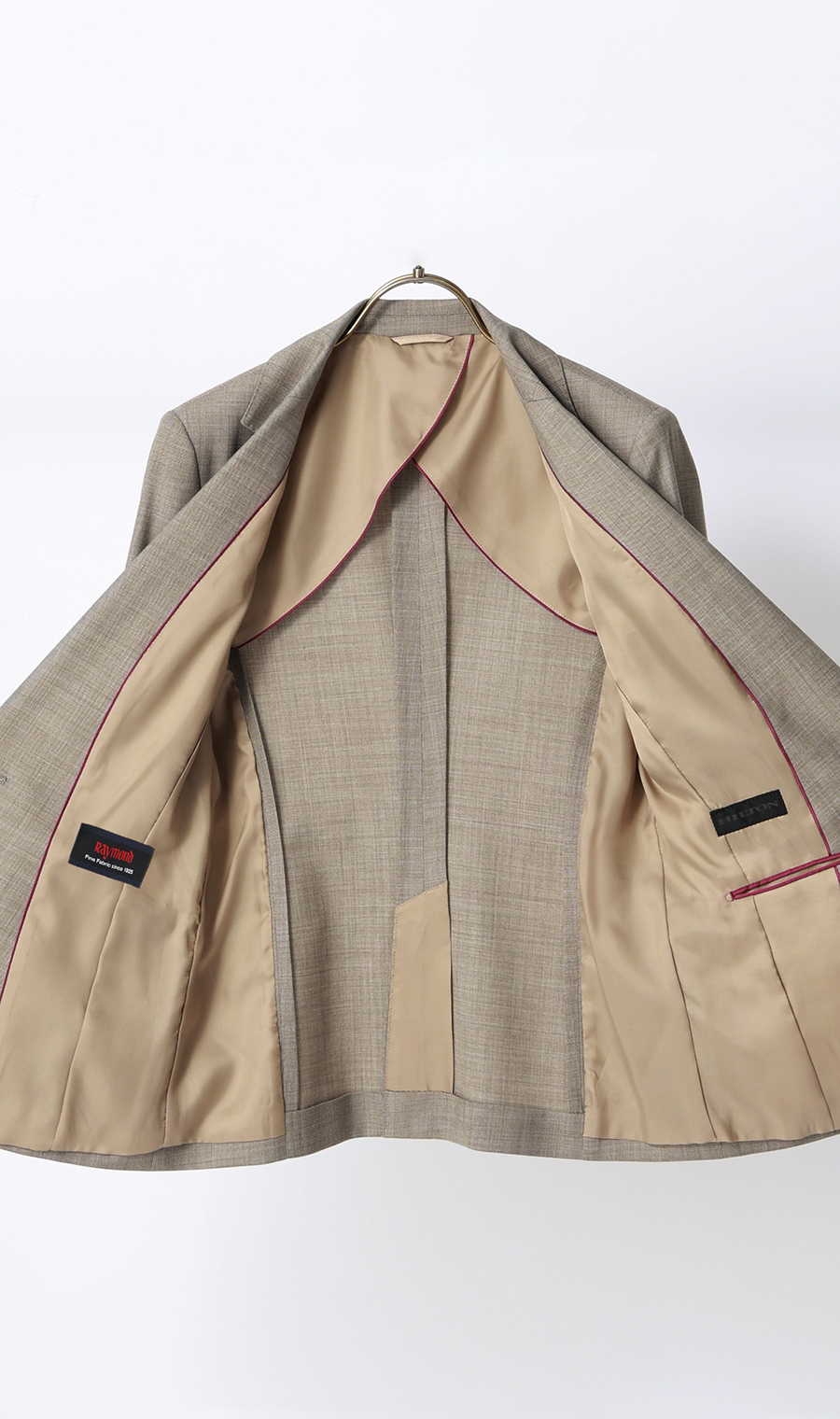 1ボタンテーラードジャケット【Raymond】【セットアップ着用可】 ベージュ 5号