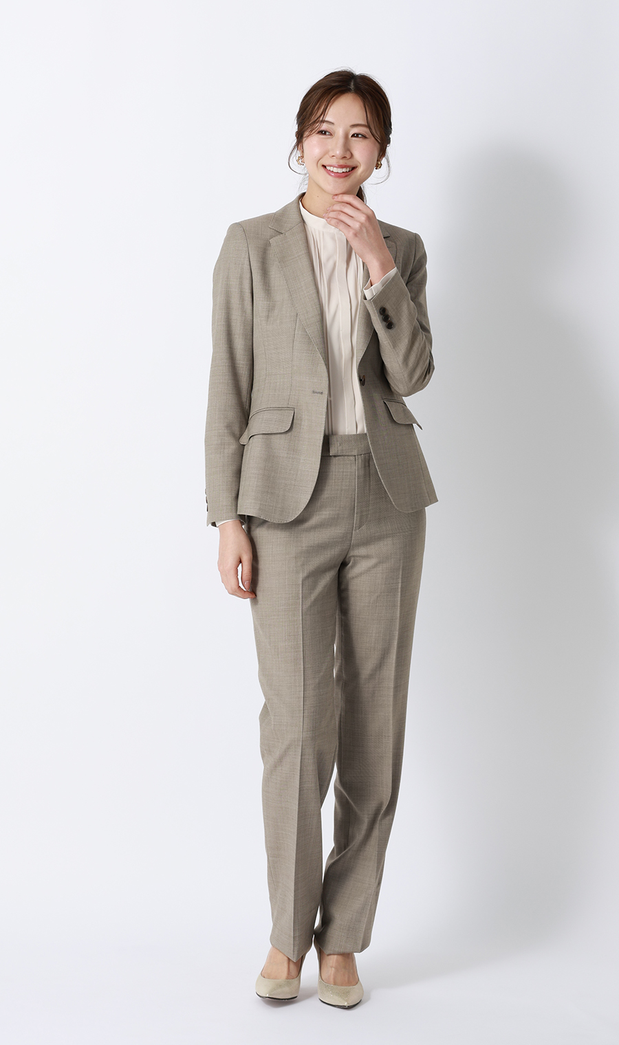 1ボタンテーラードジャケット【Raymond】【セットアップ着用可】 ベージュ 5号