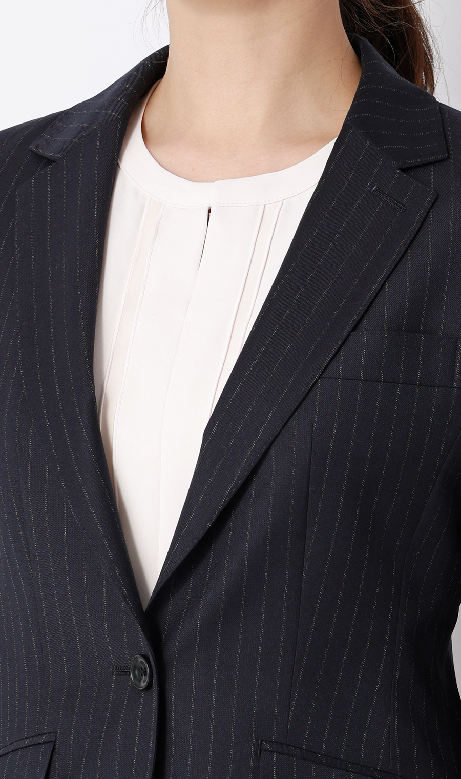 1ボタンテーラードジャケット【Super140's】【セットアップ着用可】 ネイビー 5号