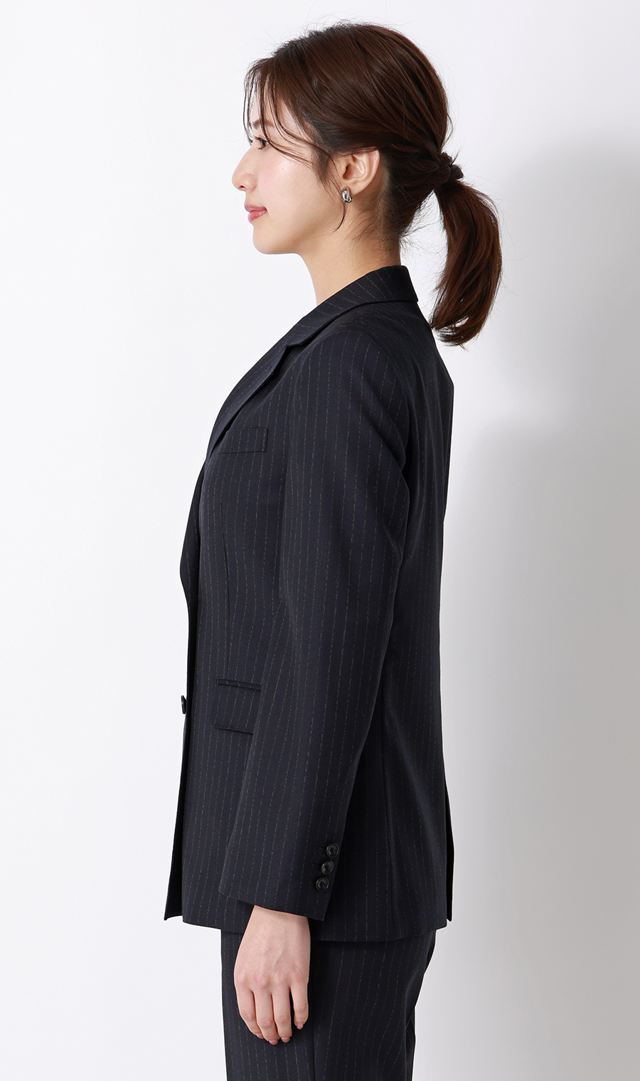 4ボタンダブルジャケット【Super140's】【セットアップ着用可】 ネイビー 5号