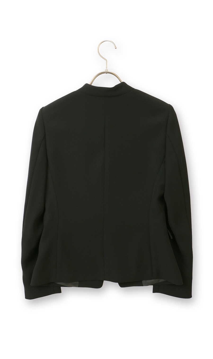 ●フロントホックVカラージャケット《セットアップ着用可》 ブラック 5号