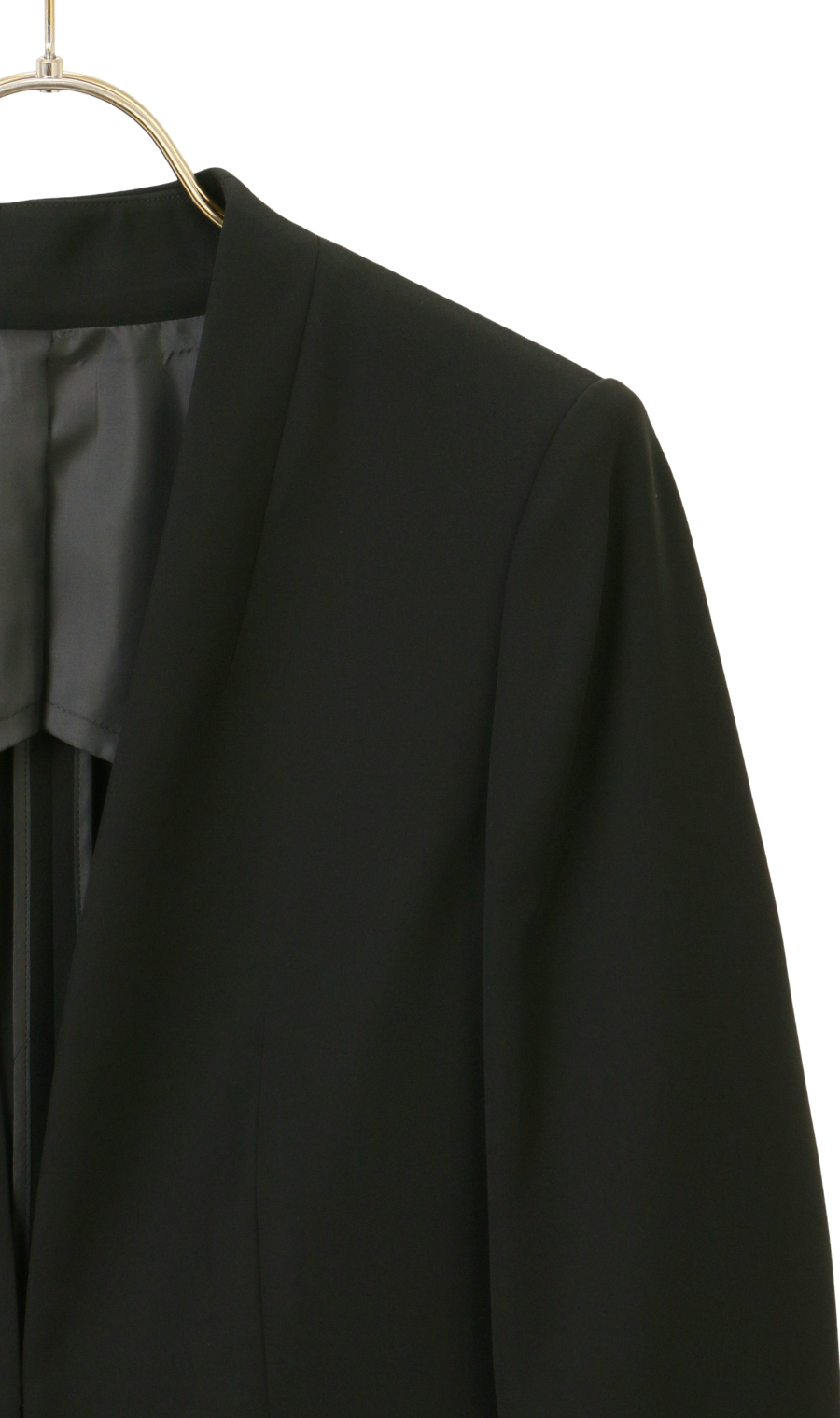 ●フロントホックVカラージャケット《セットアップ着用可》 ブラック 5号