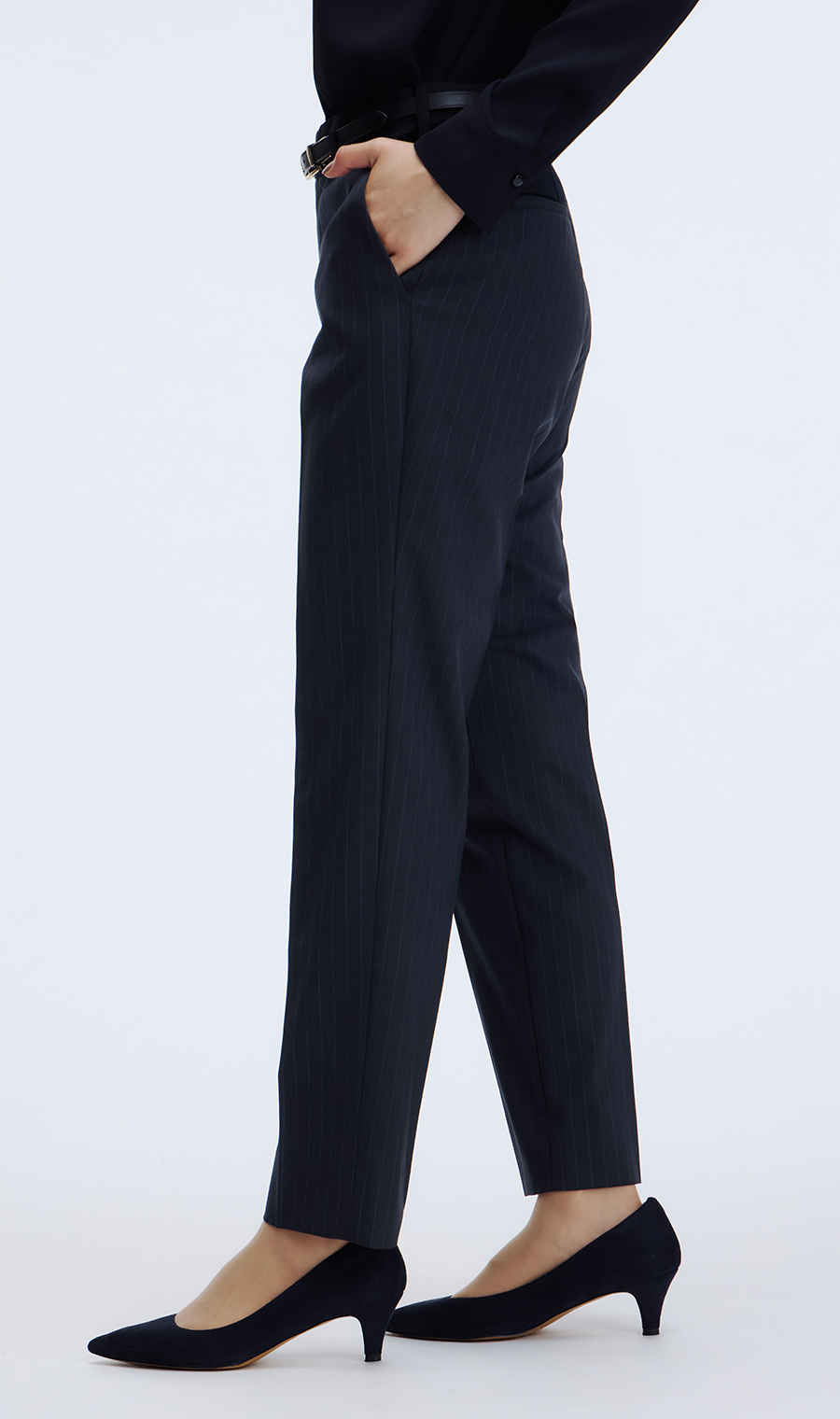 【超ストレッチスーツ】テーパードパンツ【セットアップ着用可】【裾上済】【#すご】 ネイビー 5号