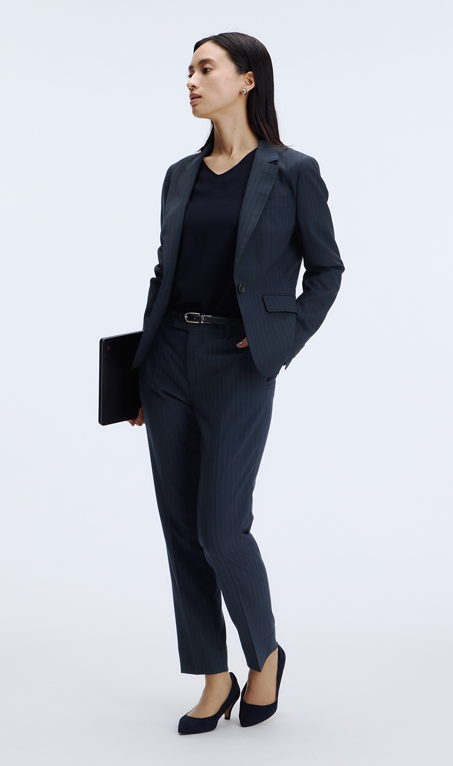 【超ストレッチスーツ】テーパードパンツ【セットアップ着用可】【裾上済】【#すご】 ネイビー 5号