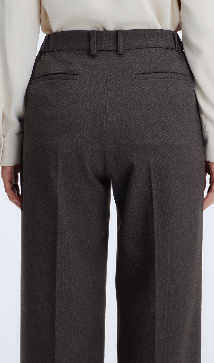 ワイドパンツ【美ジ楽スーツ】【セットアップ着用可】【裾上げ済】 ブラウン 7号