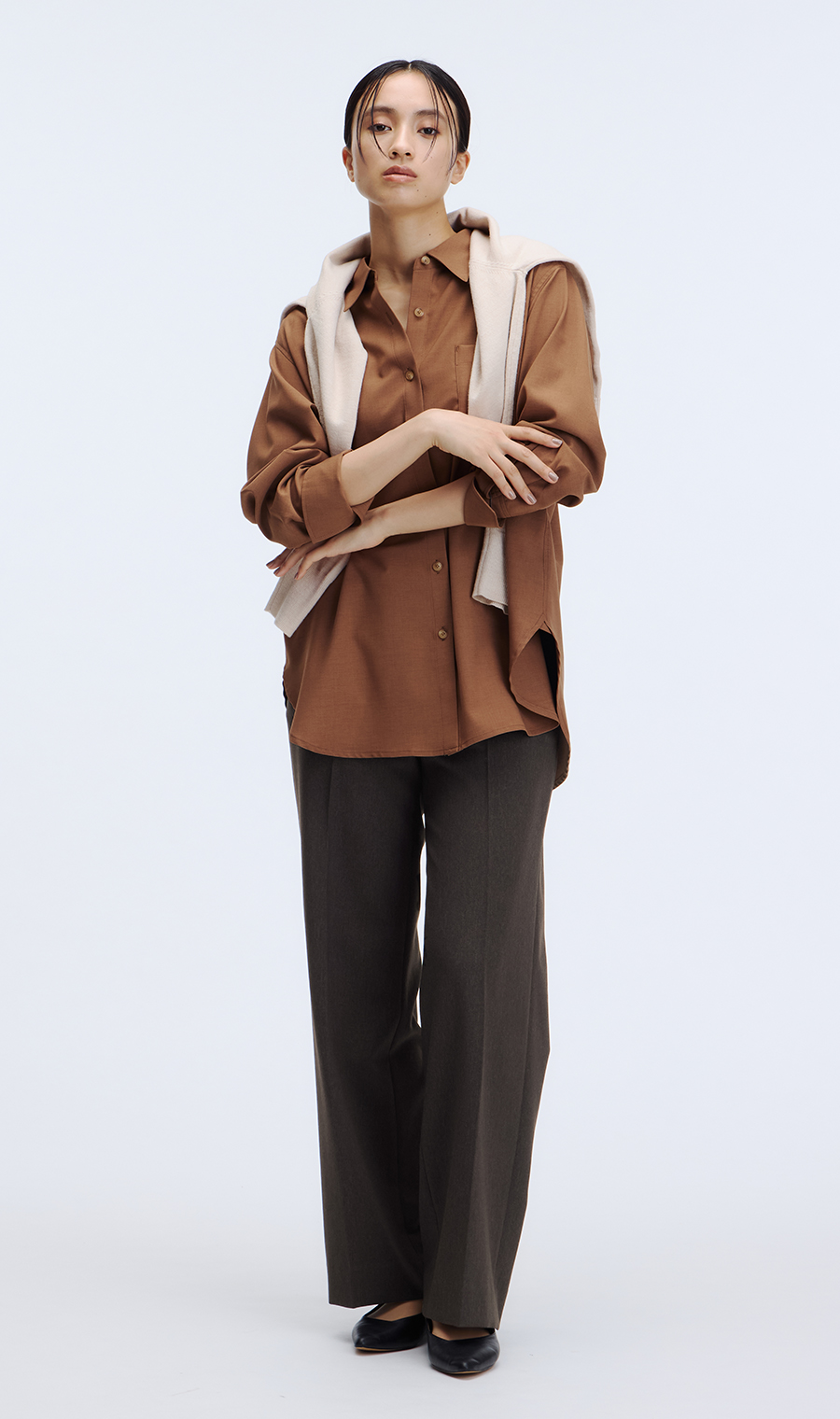 ワイドパンツ【美ジ楽スーツ】【セットアップ着用可】【裾上げ済