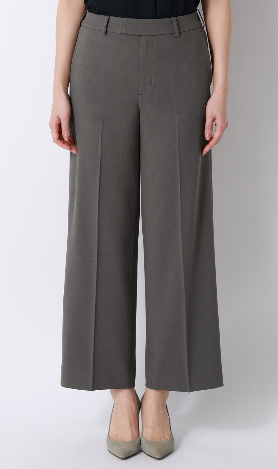 ワイドパンツ【美ジ楽スーツ】【涼】【COOLMAX】【セットアップ着用可】【裾上げ済み】 グレー 5号
