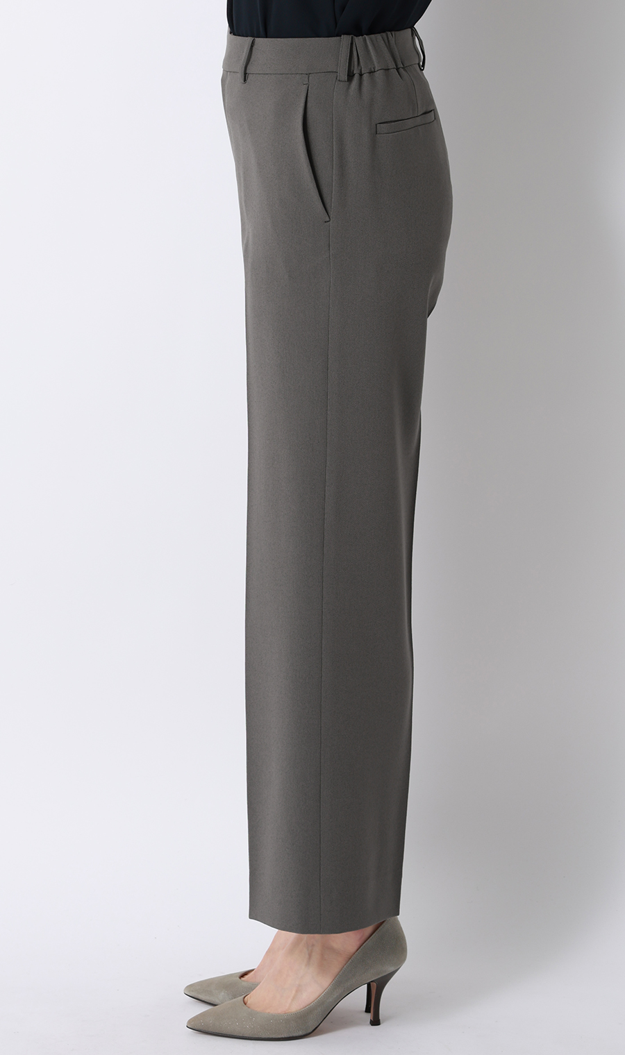 ワイドパンツ【美ジ楽スーツ】【涼】【COOLMAX】【セットアップ着用可】【裾上げ済み】 グレー 5号