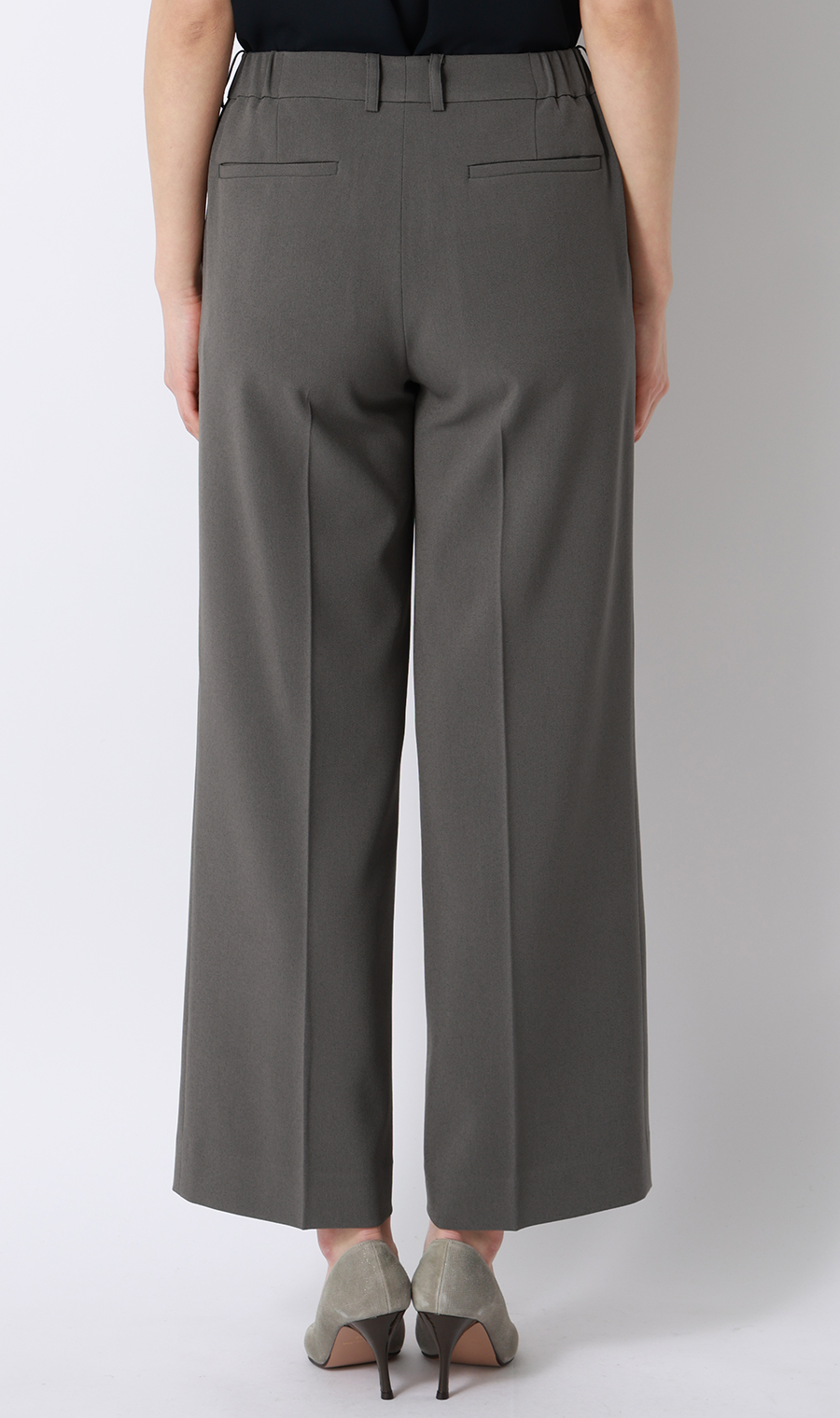 ワイドパンツ【美ジ楽スーツ】【涼】【COOLMAX】【セットアップ着用可】【裾上げ済み】 グレー 5号