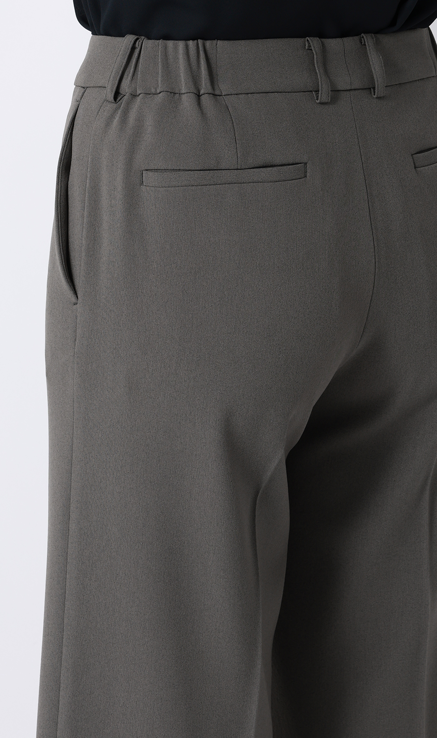 ワイドパンツ【美ジ楽スーツ】【涼】【COOLMAX】【セットアップ着用可】【裾上げ済み】 グレー 5号