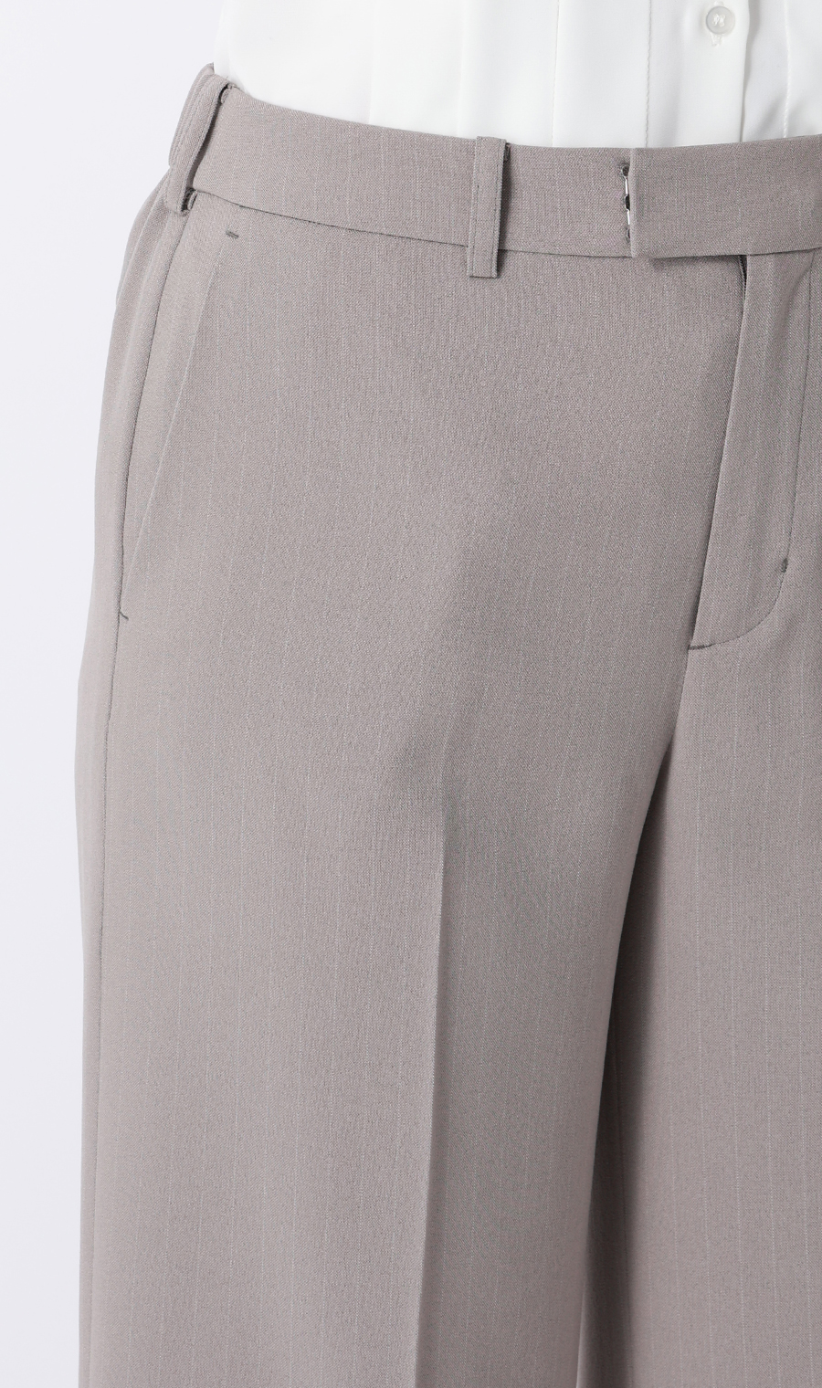 ワイドパンツ【美ジ楽スーツ】【涼】【COOLMAX】【セットアップ着用可】【裾上げ済み】 ライトグレー 5号