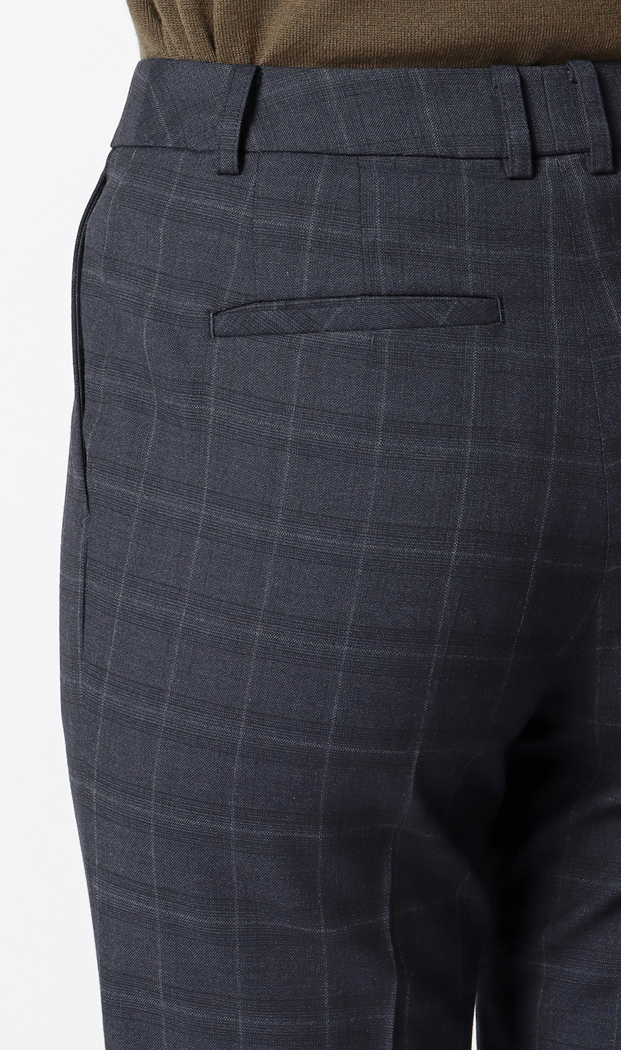 ストレートパンツ【CARREMAN】【セットアップ着用可】【裾上げ済み】 ネイビー 7号