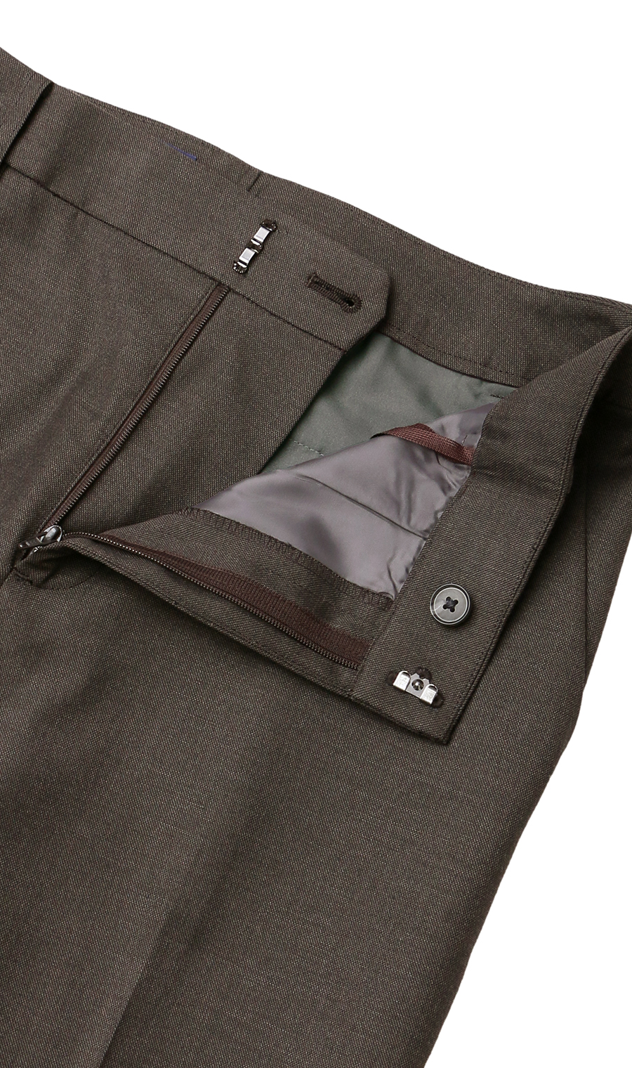 ストレートパンツ【CARREMAN】【セットアップ着用可】【裾上げ済み】 ブラウン 7号