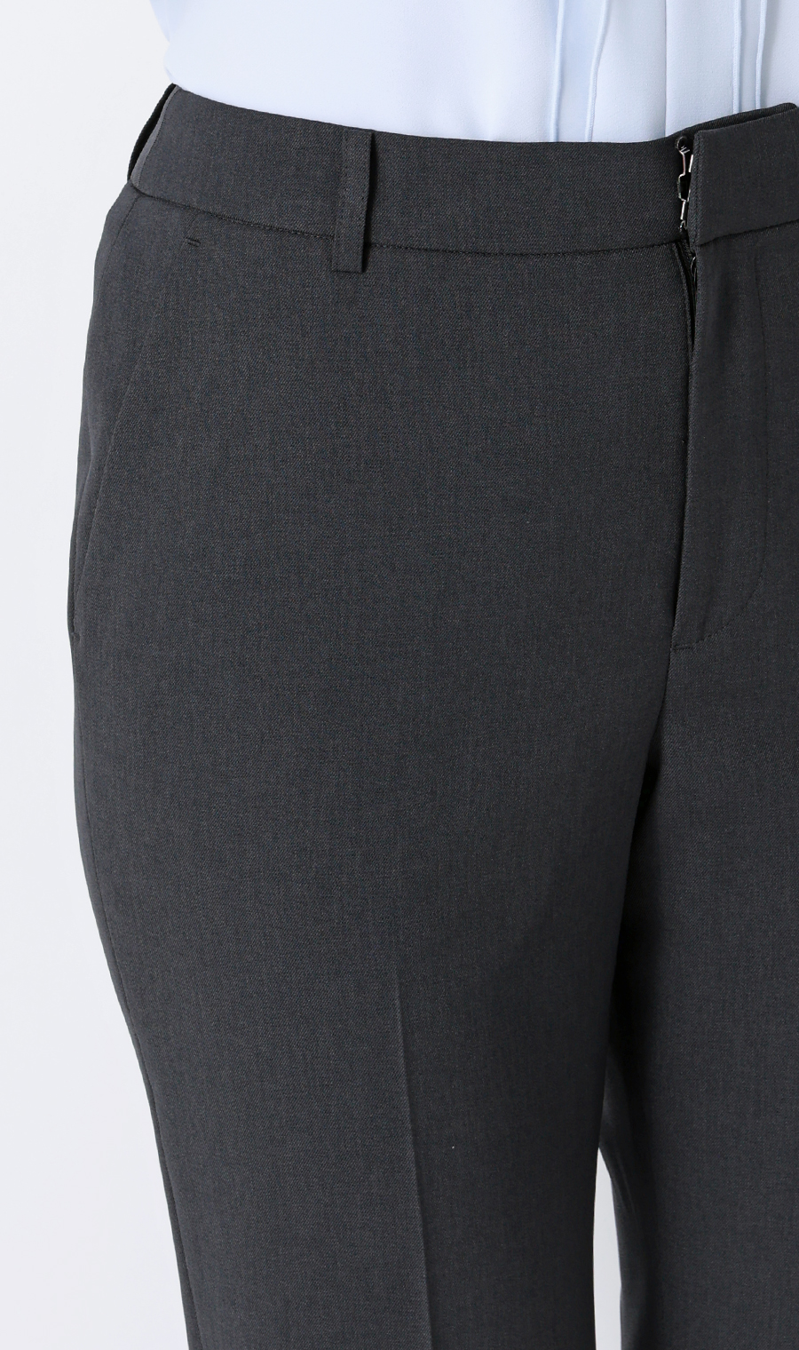 【週替わり_レディース】ノータックテーパードパンツ【セットアップ着用可】【裾上げ済み】 チャコール 5号