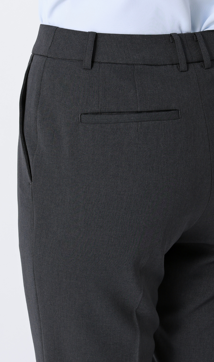 【週替わり_レディース】ノータックテーパードパンツ【セットアップ着用可】【裾上げ済み】 チャコール 5号