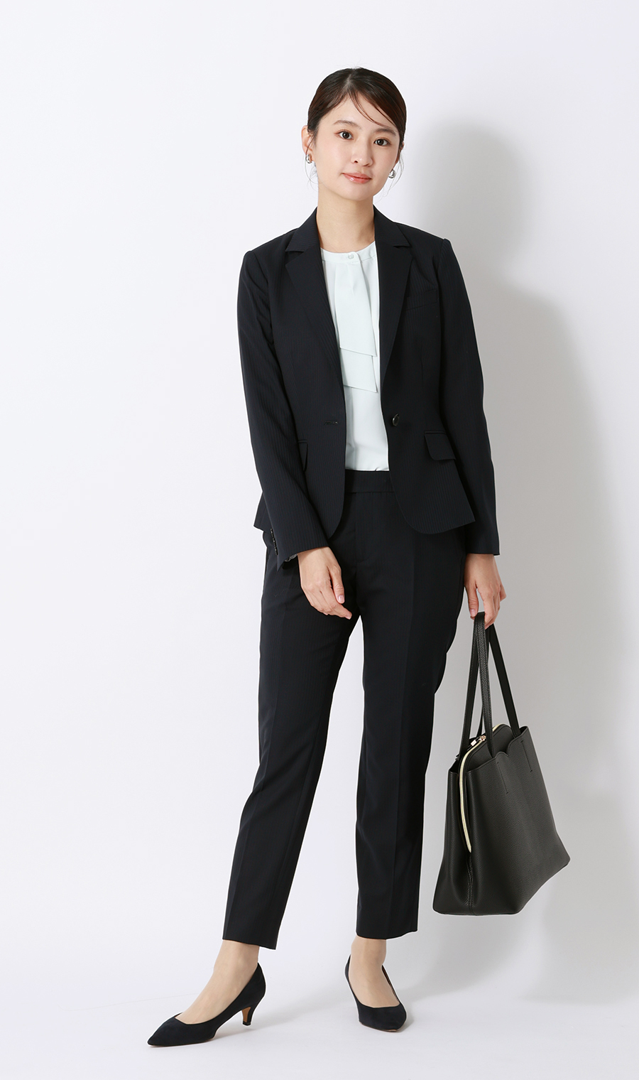 テーパードパンツ【セットアップ着用可】【裾上げ済み】 ネイビー 5号