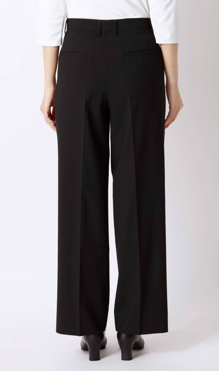 ワイドパンツ【セットアップ着用可】【裾上げ済】 ブラック 5号