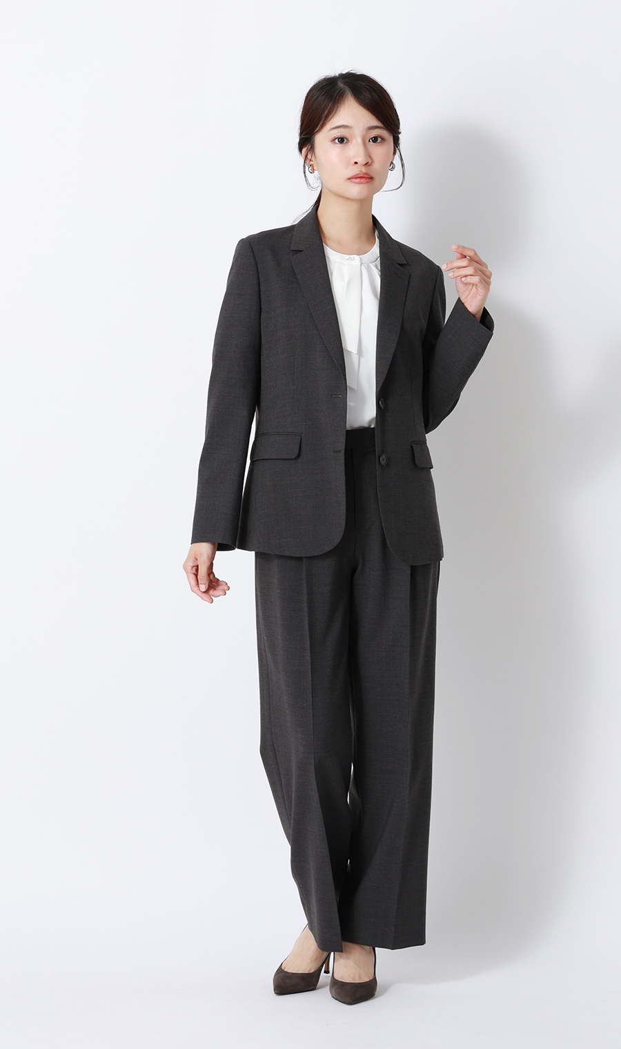 ワイドパンツ【セットアップ着用可】【裾上げ済】 グレー 21号