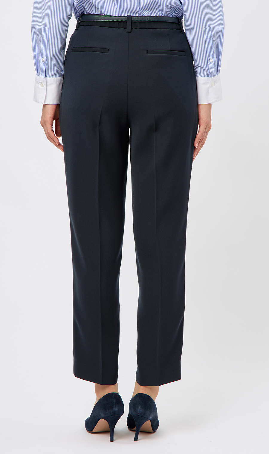 ワンタックテーパードパンツ【セットアップ着用可】【裾上げ済み】 ネイビー 3号