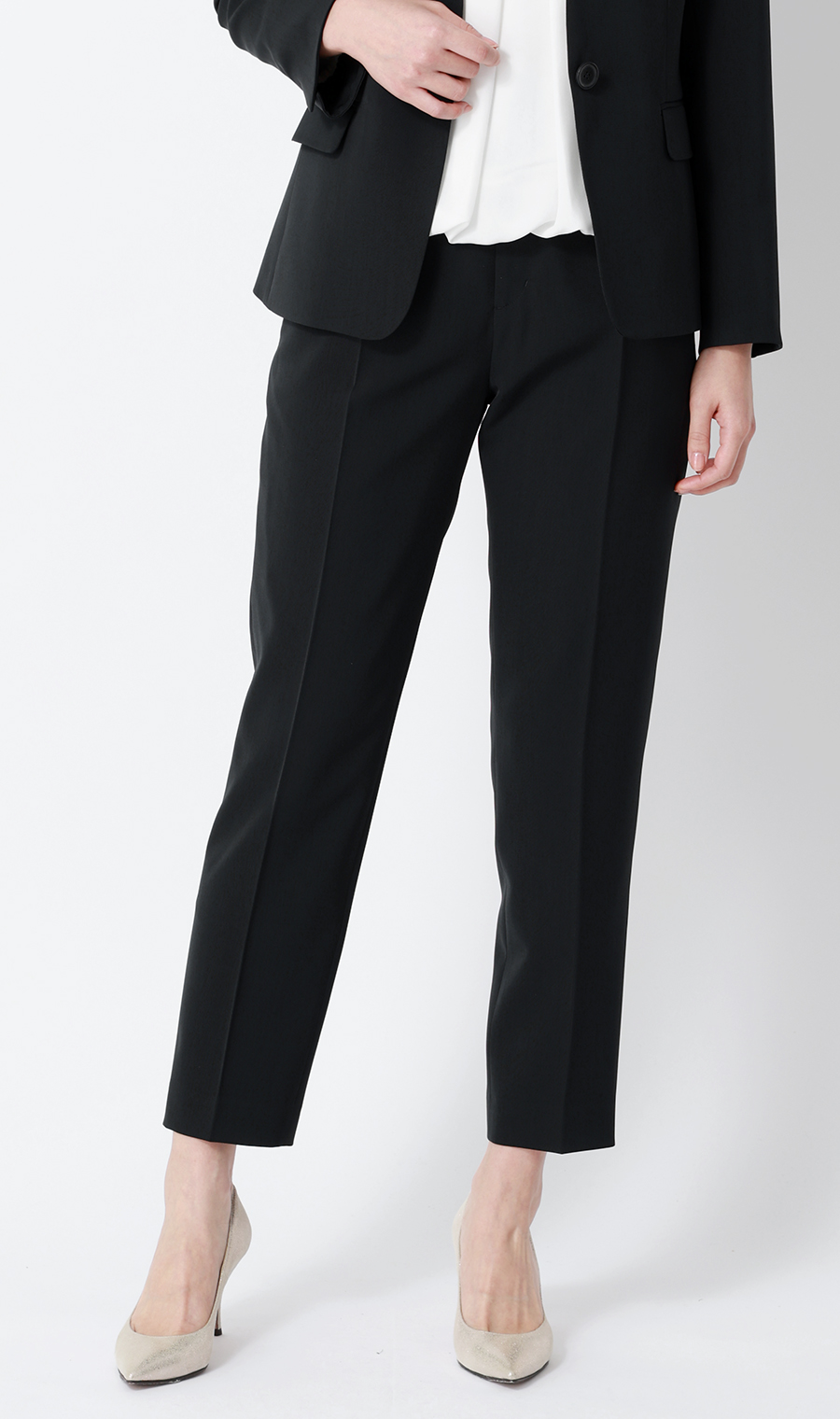 ワンタックテーパードパンツ【セットアップ着用可】【裾上げ済み】 ネイビー 3号