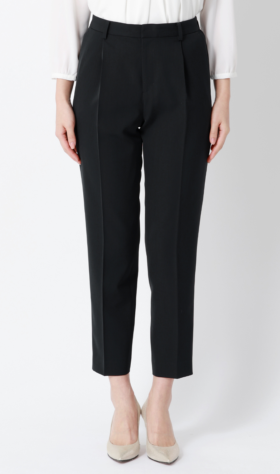 ワンタックテーパードパンツ【セットアップ着用可】【裾上げ済み】 ネイビー 3号