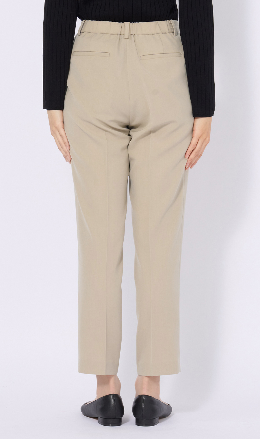 ワンタックテーパードパンツ【セットアップ着用可】【裾上げ済み】 ベージュ 3号