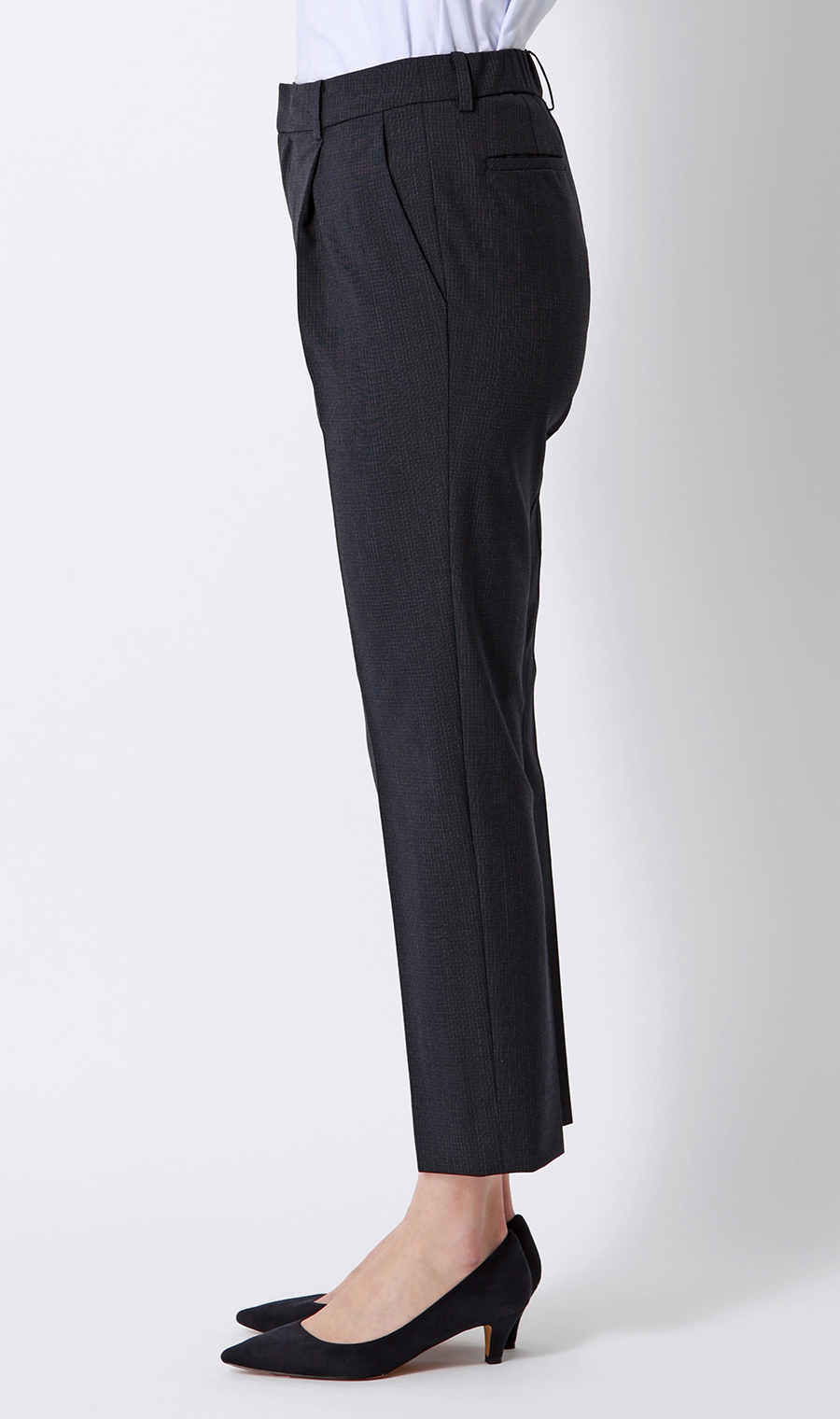 【超ストレッチスーツ】ワンタックテーパードパンツ【セットアップ着用可】【＃すご】【裾上げ済み】 ネイビー 5号