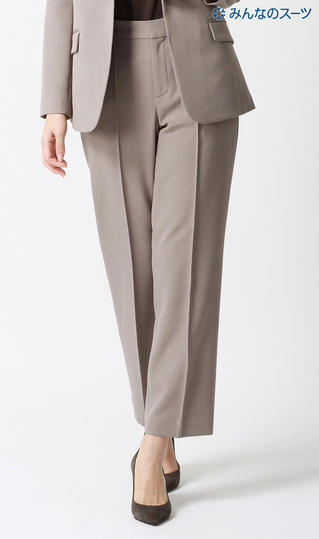 ■【みんなのスーツ】ピンタックストレートパンツ【セットアップ着用可】【裾上げ済み】